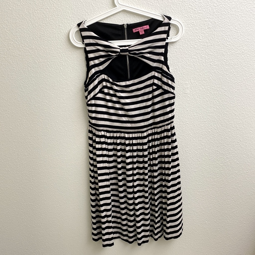 Betsey Johnson Black & White Striped Dress